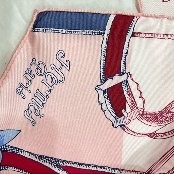 Auth Hermes L'instruction du Roy Rose Pink long silk shawl scarf NWT and Box! - Picture 8 of 9